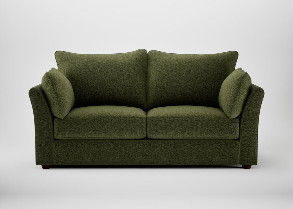 Tailor 3 Seater Sofa Boucle Velvet Wilder / Walnut Stained