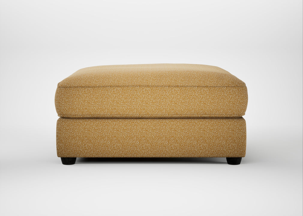 Tailor Square Footstool Boucle Tweed Citrine / Black
