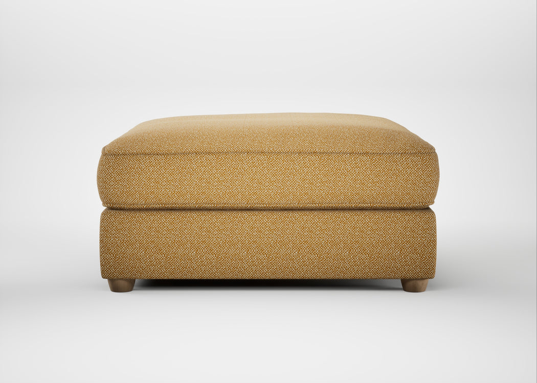 Tailor Square Footstool Boucle Tweed Citrine / Natural