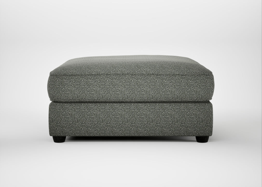 Tailor Square Footstool Boucle Tweed Lapis / Black