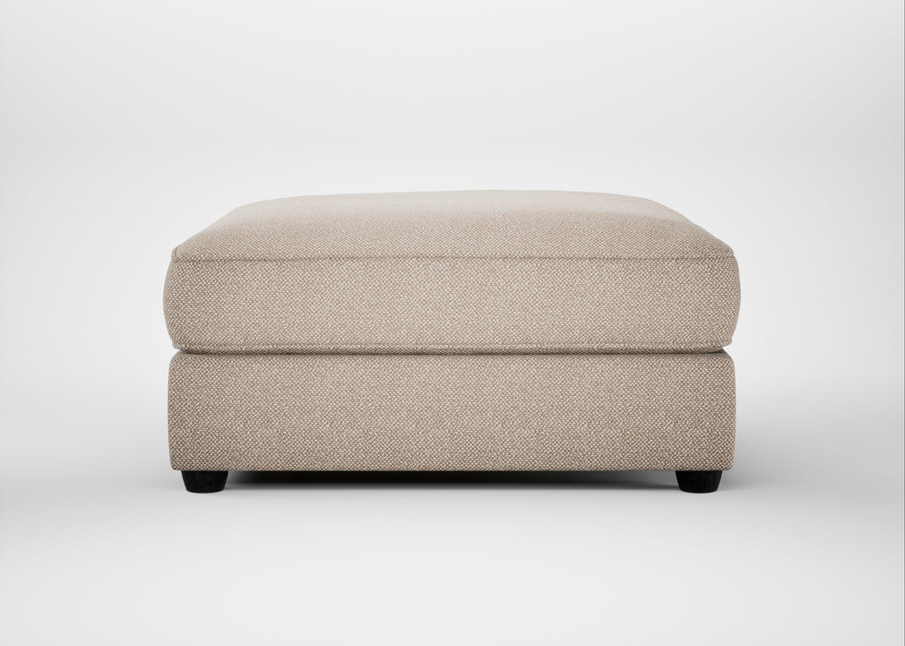 Tailor Square Footstool Boucle Tweed Pearl / Black