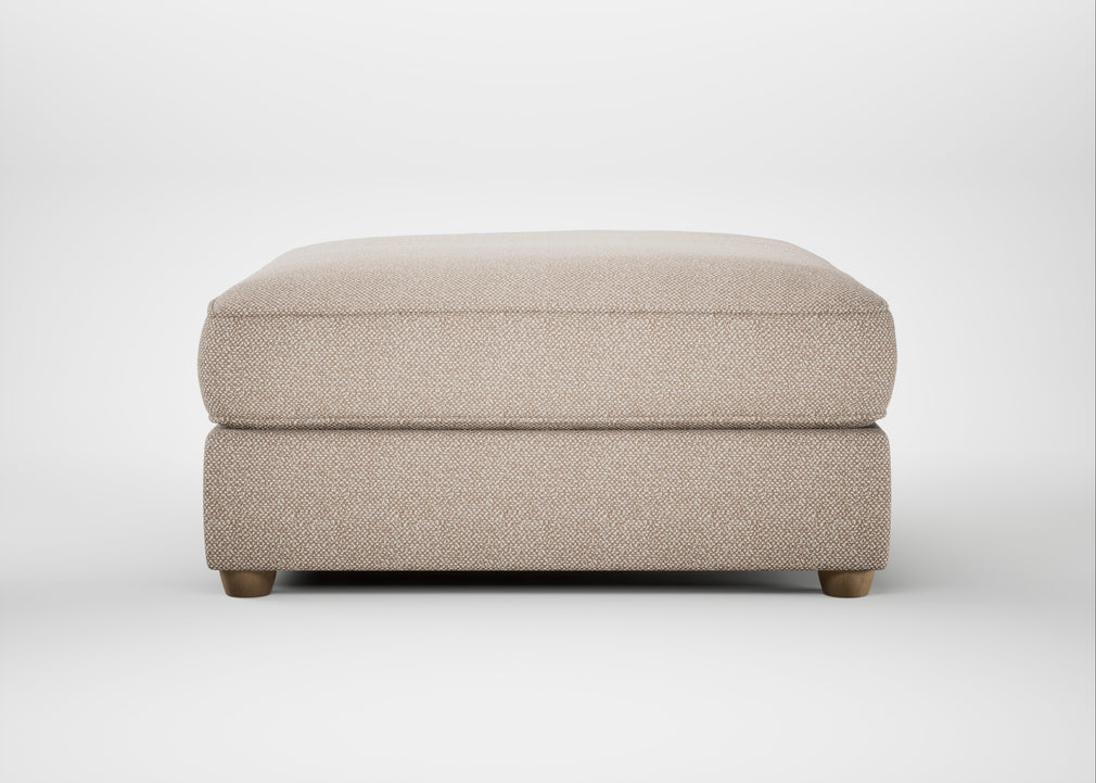 Tailor Square Footstool Boucle Tweed Pearl / Natural