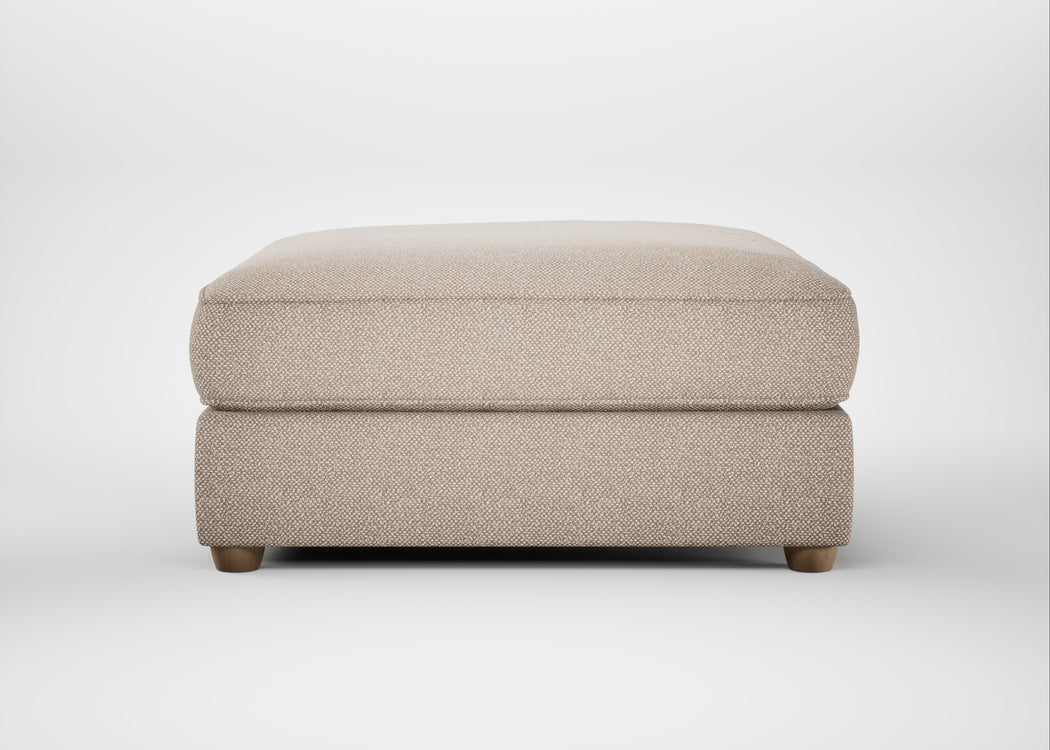 Tailor Square Footstool Boucle Tweed Pearl / Natural