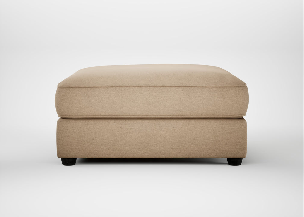 Tailor Square Footstool Capelo Linen-Cotton Bamboo / Black