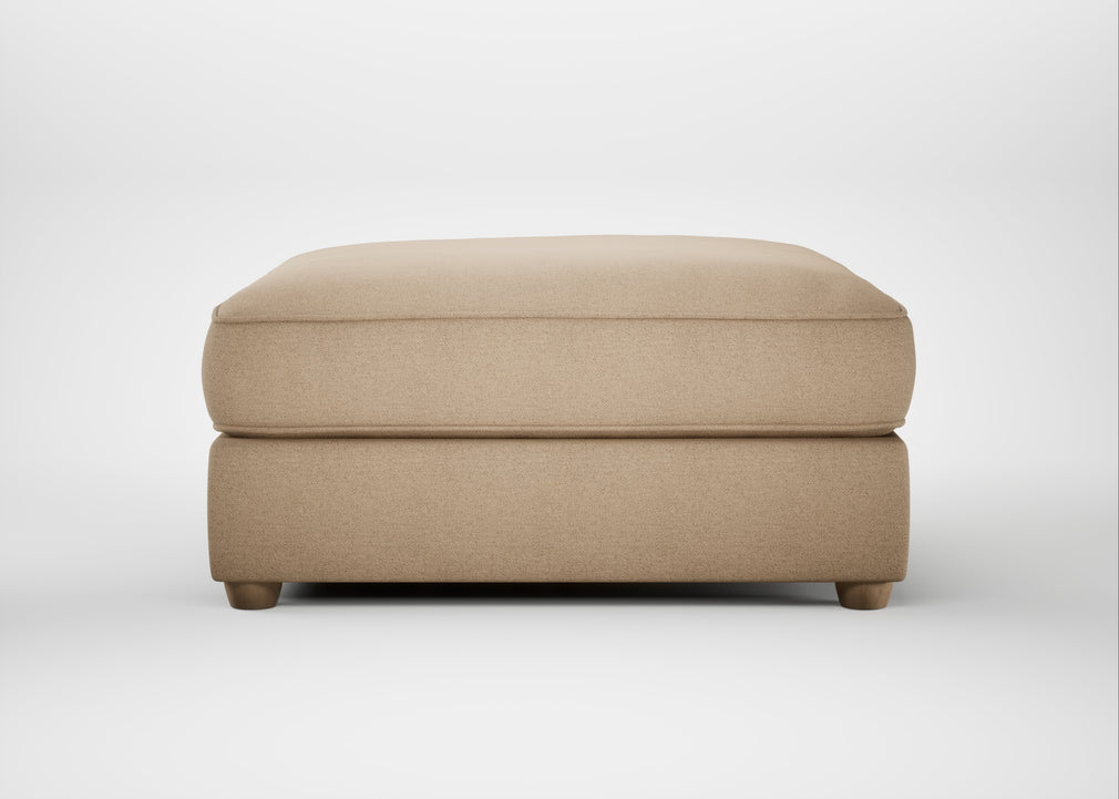 Tailor Square Footstool Capelo Linen-Cotton Bamboo / Natural
