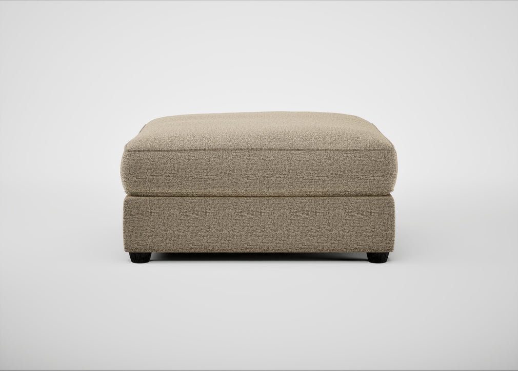 Tailor Square Footstool Boucle Velvet Rocky / Black
