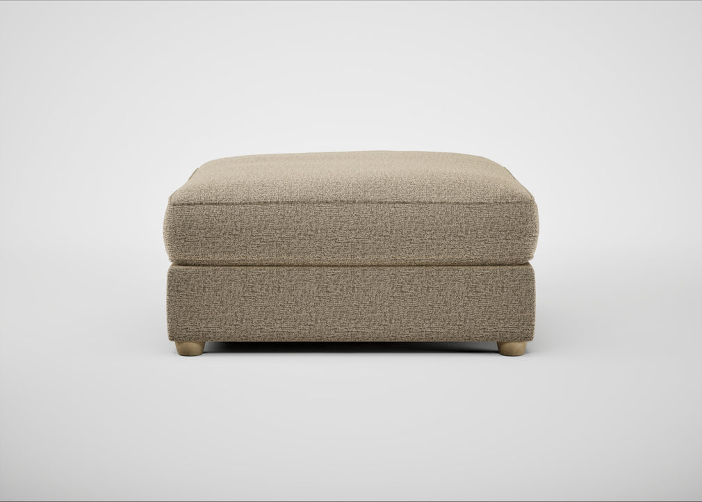 Tailor Square Footstool Boucle Velvet Rocky / Natural