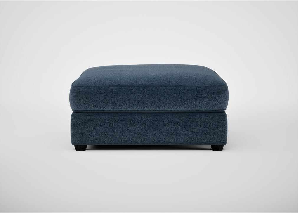 Tailor Square Footstool Boucle Velvet Space / Black