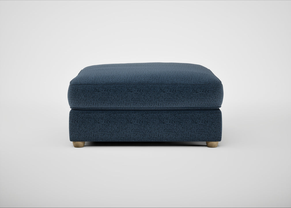 Tailor Square Footstool Boucle Velvet Space / Natural