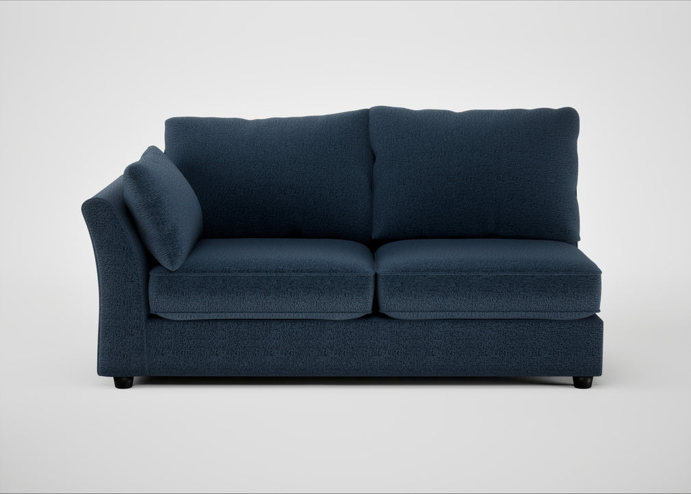 Tailor Large Left Hand Facing Corner Sofa Boucle Velvet Space / Black