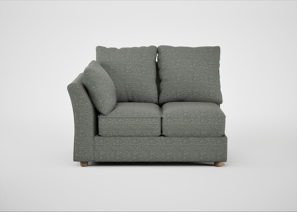 Tailor Double Left Hand Facing Corner Unit Boucle Tweed Lapis / Natural