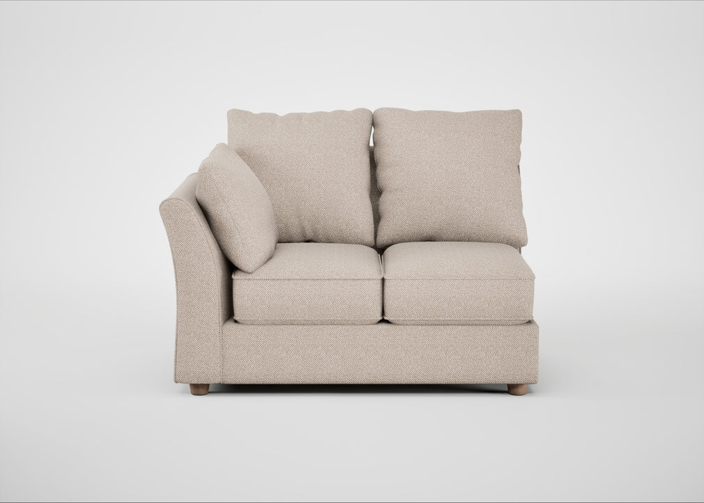 Tailor Double Left Hand Facing Corner Unit Boucle Tweed Pearl / Natural