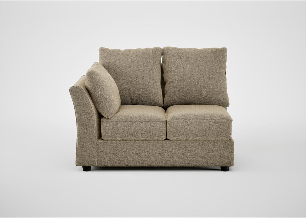 Tailor Double Left Hand Facing Corner Unit Boucle Velvet Rocky / Black