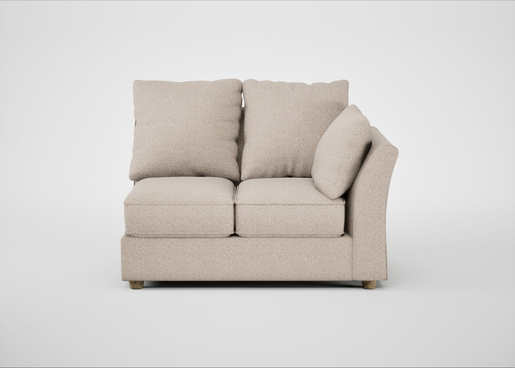 Tailor Double Right Hand Facing Corner Unit Boucle Tweed Pearl / Natural