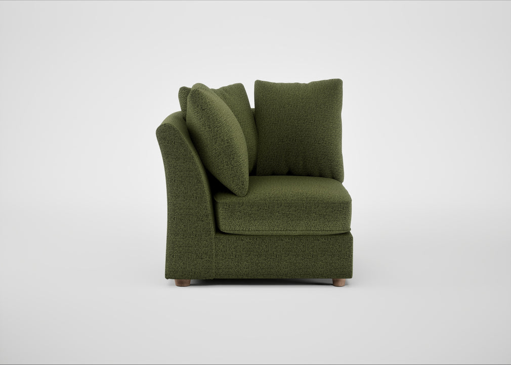 Tailor Curved Left Hand Facing Corner Unit Boucle Velvet Wilder / Natural