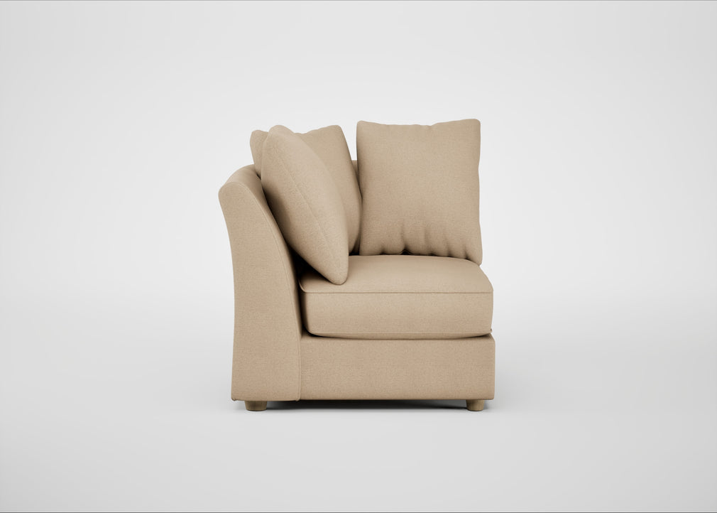 Tailor Curved Right Hand Facing Corner Unit Capelo Linen-Cotton Bamboo / Natural