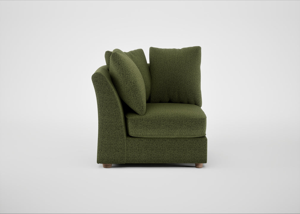 Tailor Curved Right Hand Facing Corner Unit Boucle Velvet Wilder / Natural
