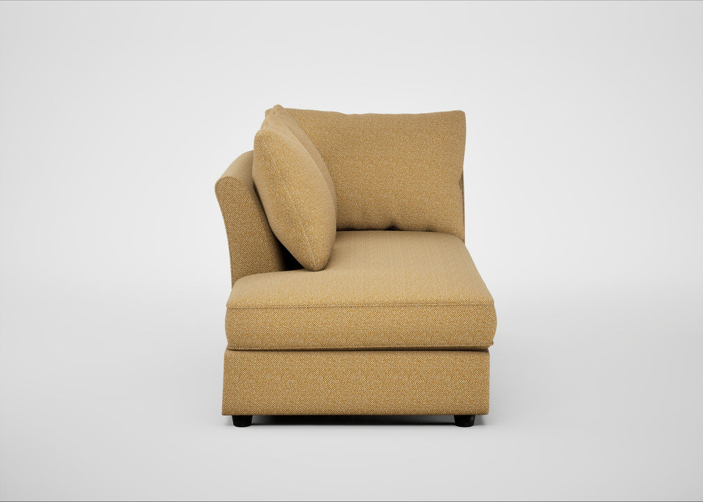 Tailor Left Hand Facing Chaise Unit Boucle Tweed Citrine / Black
