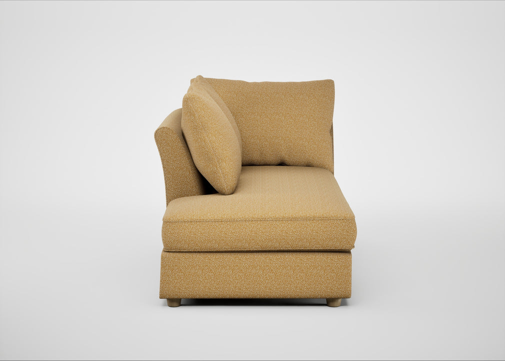 Tailor Left Hand Facing Chaise Unit Boucle Tweed Citrine / Natural