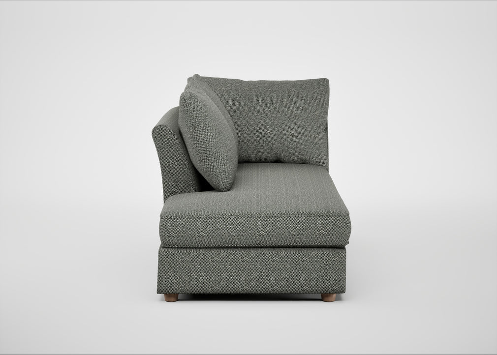 Tailor Left Hand Facing Chaise Unit Boucle Tweed Lapis / Natural