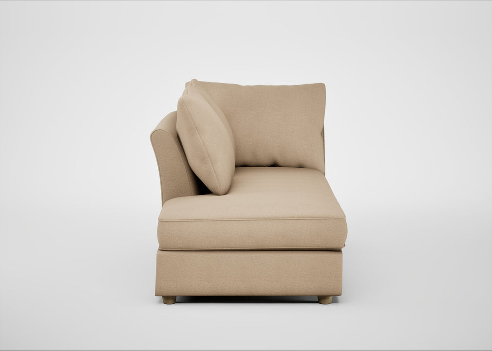 Tailor Left Hand Facing Chaise Unit Capelo Linen-Cotton Bamboo / Natural