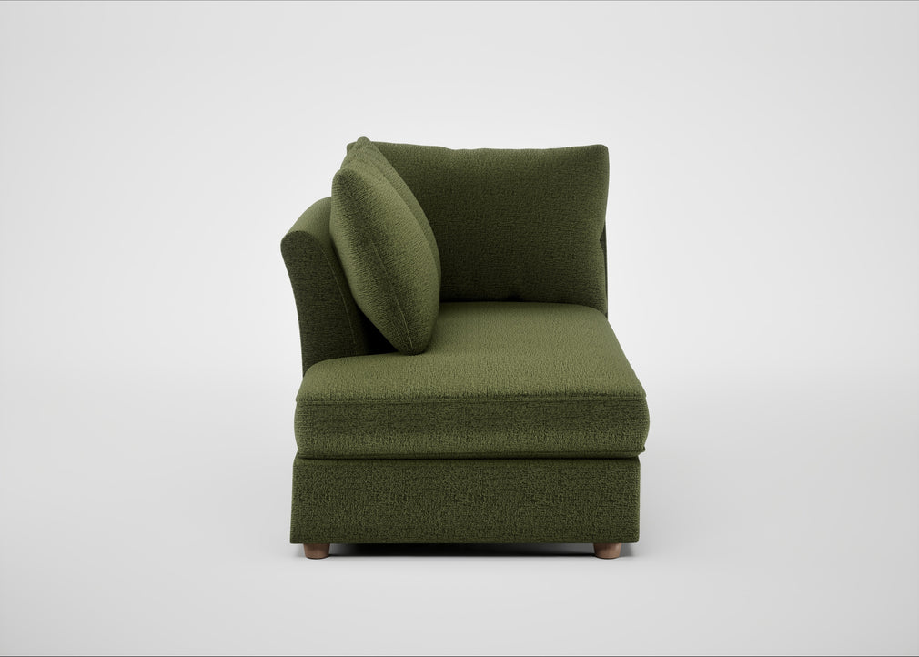 Tailor Left Hand Facing Chaise Unit Boucle Velvet Wilder / Natural
