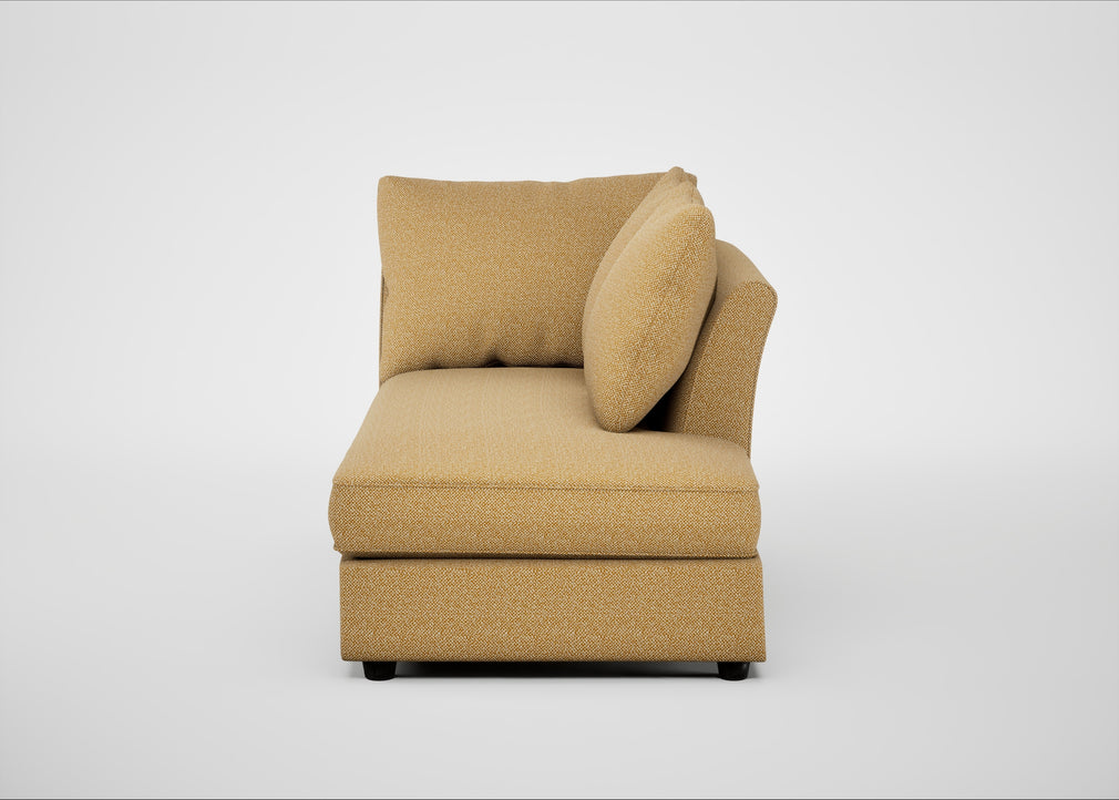 Tailor Right Hand Facing Chaise Unit Boucle Tweed Citrine / Black
