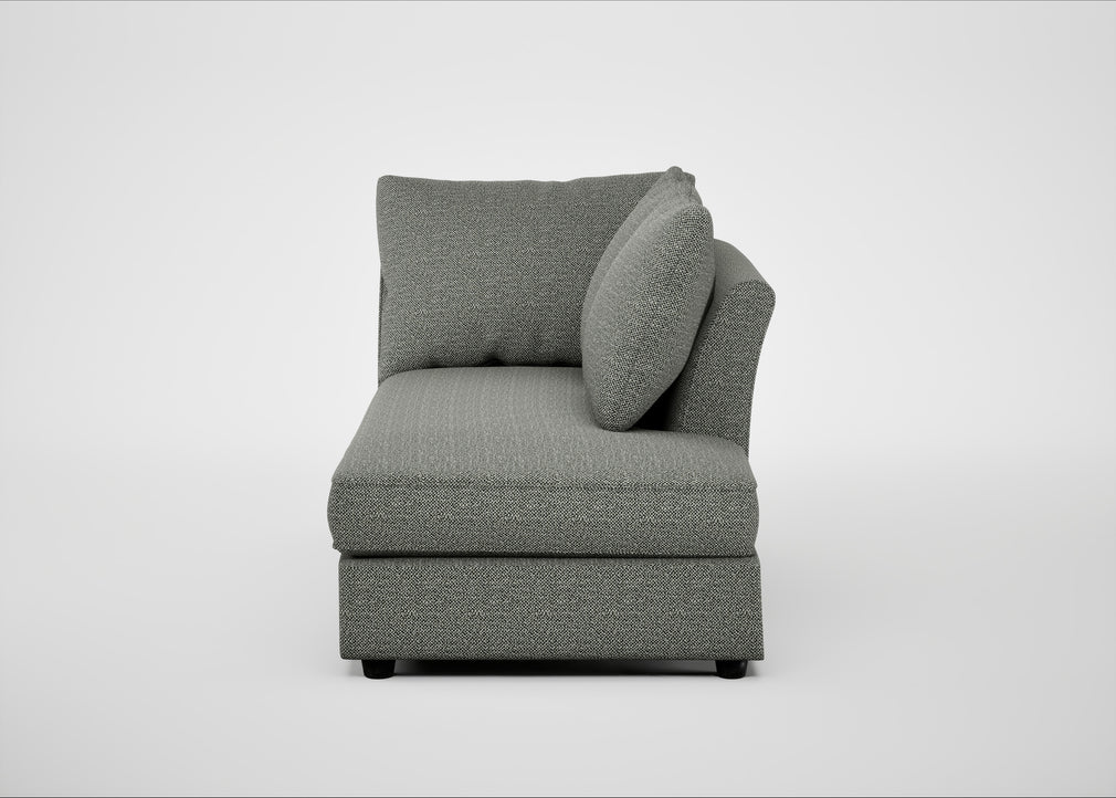 Tailor Right Hand Facing Chaise Unit Boucle Tweed Lapis / Black