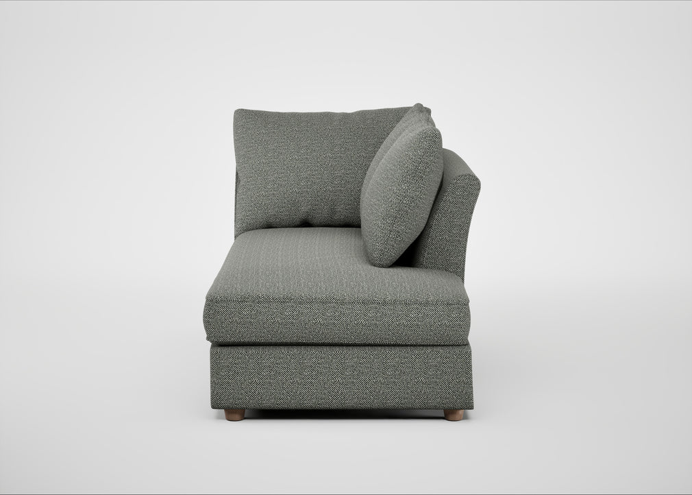 Tailor Right Hand Facing Chaise Unit Boucle Tweed Lapis / Natural