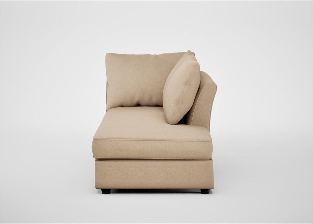 Tailor Right Hand Facing Chaise Unit Capelo Linen-Cotton Bamboo / Black