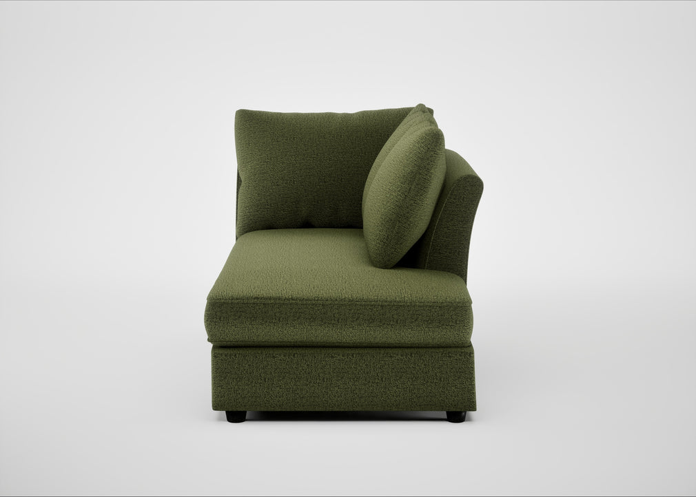 Tailor Right Hand Facing Chaise Unit Boucle Velvet Wilder / Black