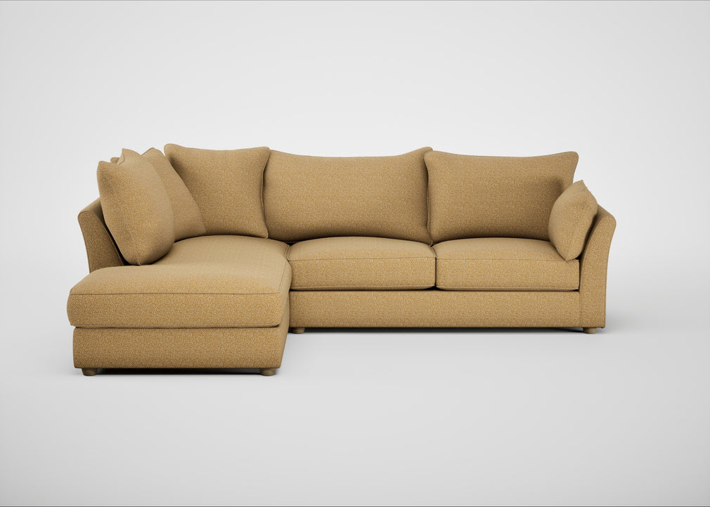 Tailor Left Hand Facing Corner Sofa Boucle Tweed Citrine / Natural
