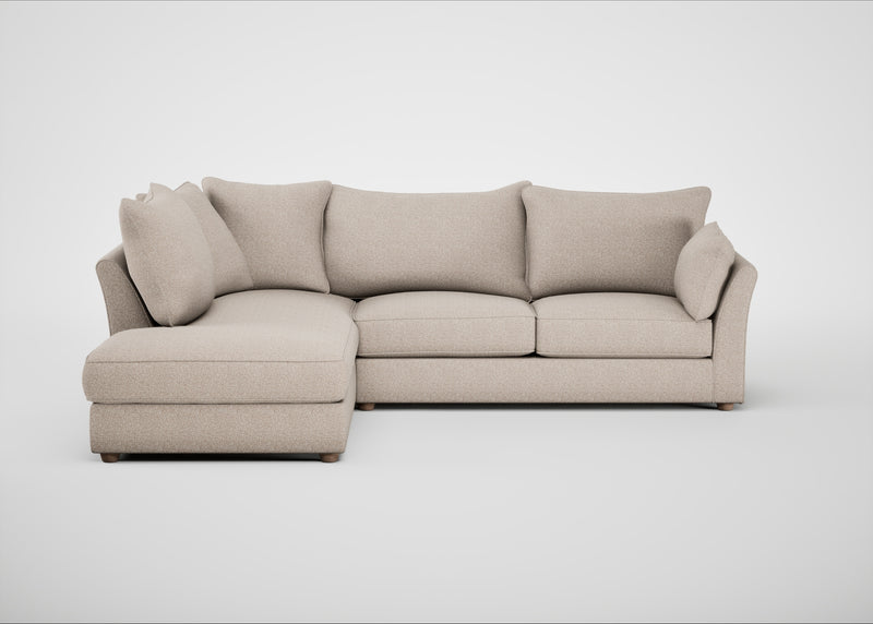 Tailor Left Hand Facing Corner Sofa Boucle Tweed Pearl / Natural
