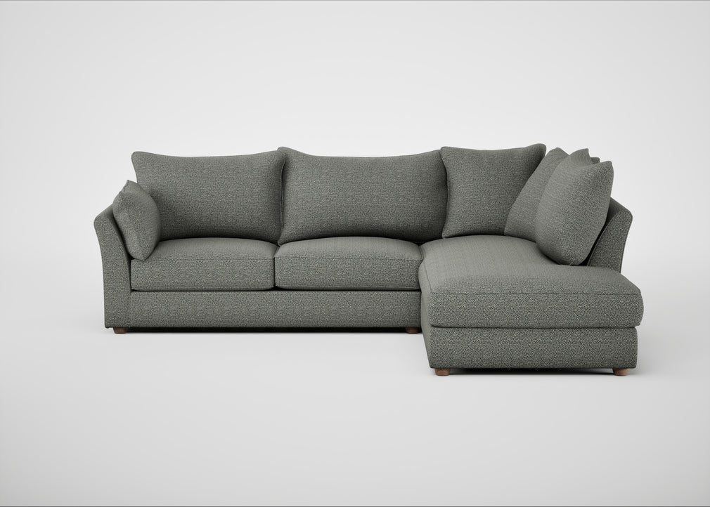 Tailor Right Hand Facing Corner Sofa Boucle Tweed Lapis / Natural
