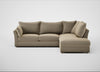 Tailor Right Hand Facing Corner Sofa Boucle Velvet Rocky / Natural