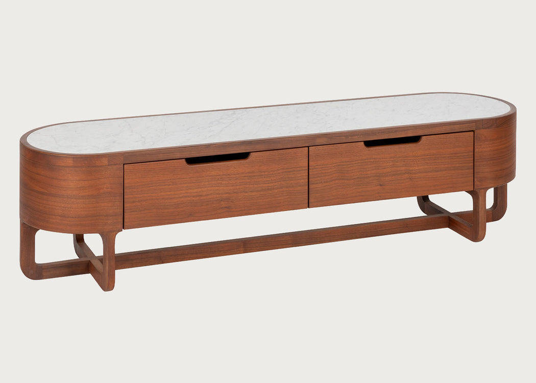 Anais TV Unit Walnut and Marble