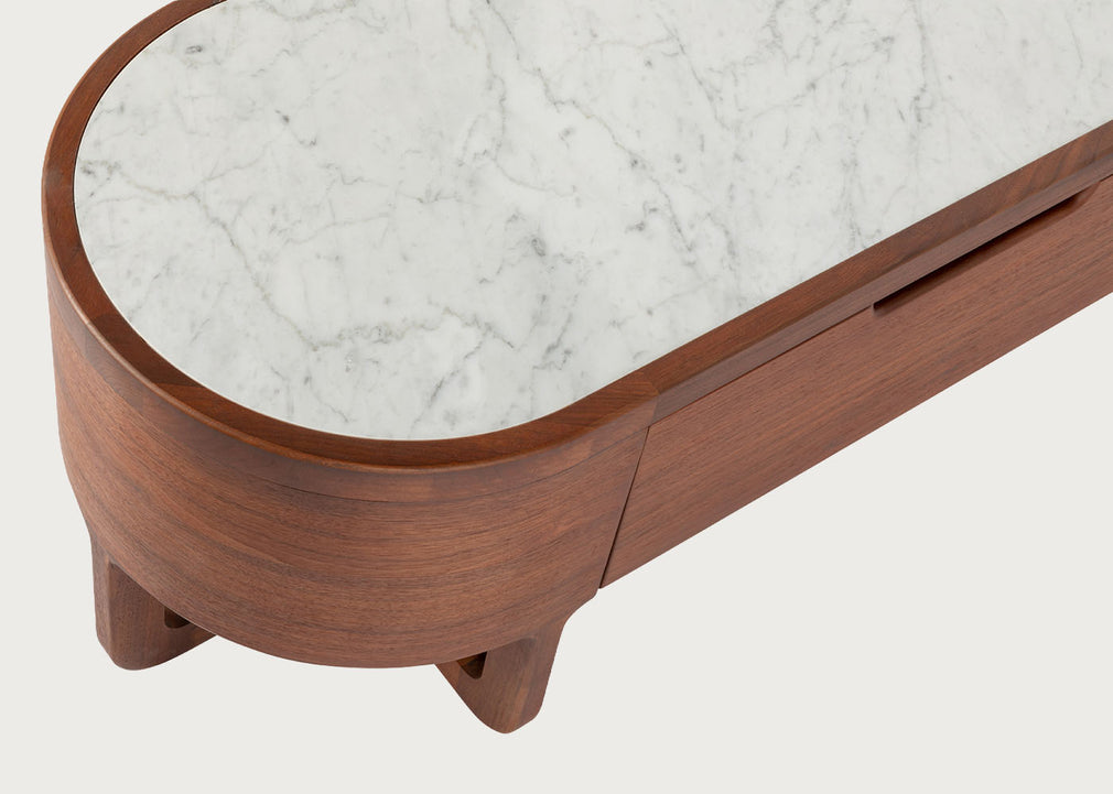 Anais TV Unit Walnut and Marble