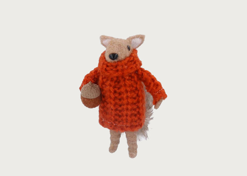 Squirrel in Orange Jumper Decoration