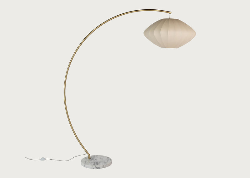 Sheer Overarched Floor Lamp White