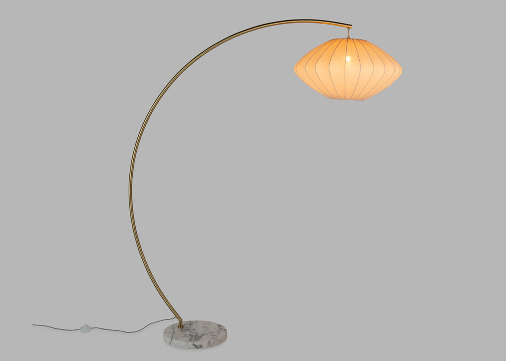 Sheer Overarched Floor Lamp White