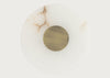 Ebro Alabaster LED Wall Light Brushed Gold IP44 Round