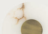 Ebro Alabaster LED Wall Light Brushed Gold IP44 Round