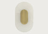 Ebro Alabaster LED Wall Light Brushed Gold IP44 Oval