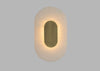 Ebro Alabaster LED Wall Light Brushed Gold IP44 Oval