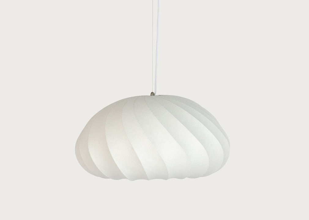 Malmo Silk Fibre Pendant Light White Large