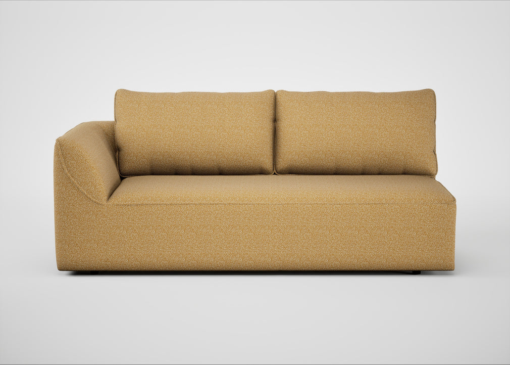 Morven Left Hand Facing 3 Seater Unit Boucle Tweed Citrine