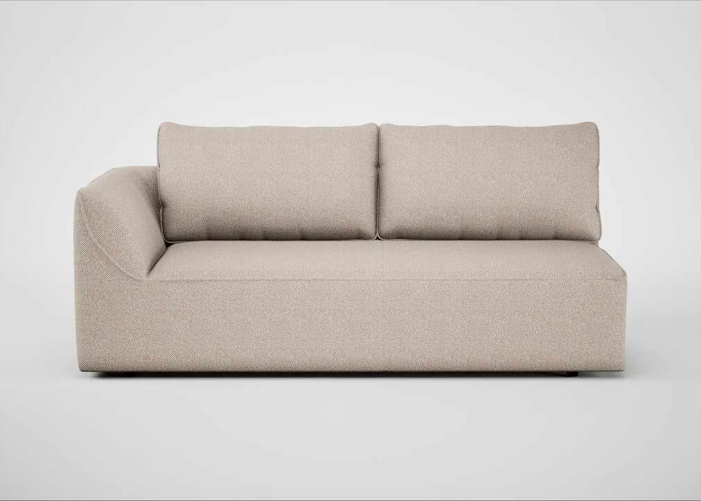 Morven Left Hand Facing 3 Seater Unit Boucle Tweed Pearl
