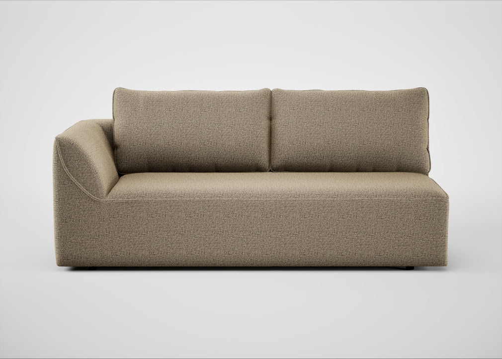 Morven Left Hand Facing 3 Seater Unit Boucle Velvet Rocky