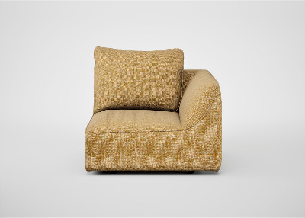 Morven Right Hand Facing Single Unit Boucle Tweed Citrine