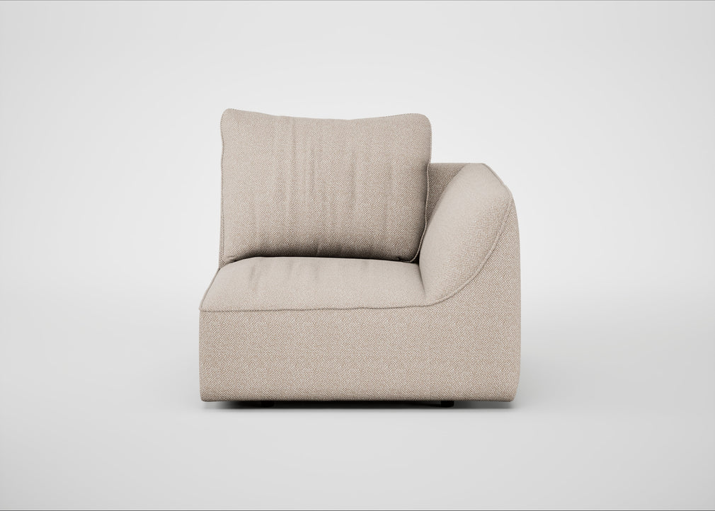 Morven Right Hand Facing Single Unit Boucle Tweed Pearl